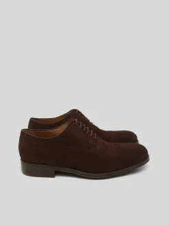 Zapato clasico ante cordones marron