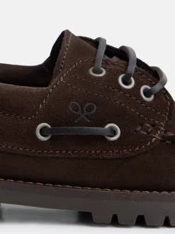 Zapato kids nautico ante marron oscuro