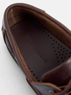 Zapato nautico piel fino marron oscuro