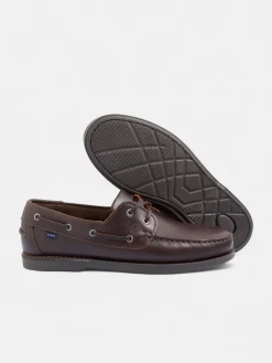 Zapato nautico piel fino marron oscuro