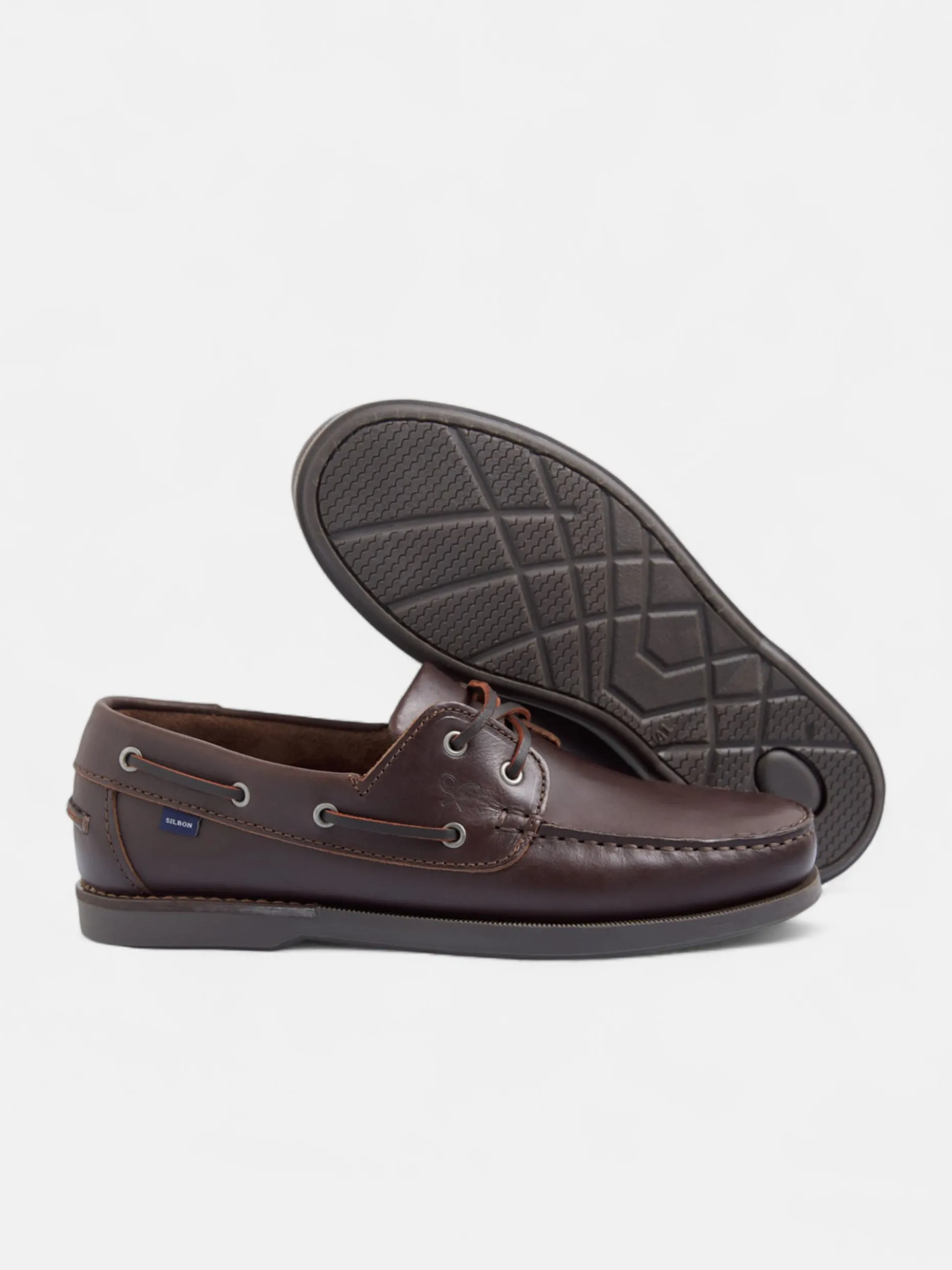 Zapato nautico piel fino marron oscuro
