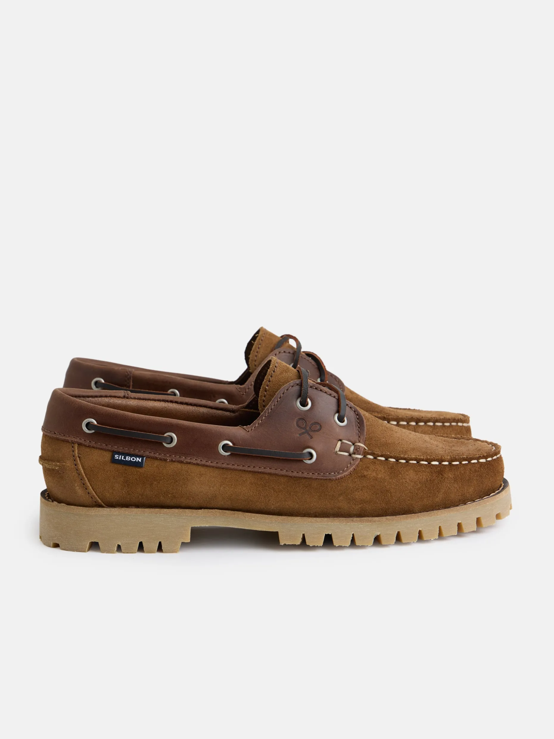 Zapato sport nautico combinado marron