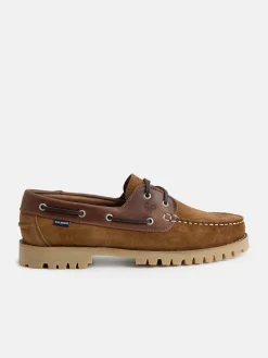 Zapato sport nautico combinado marron