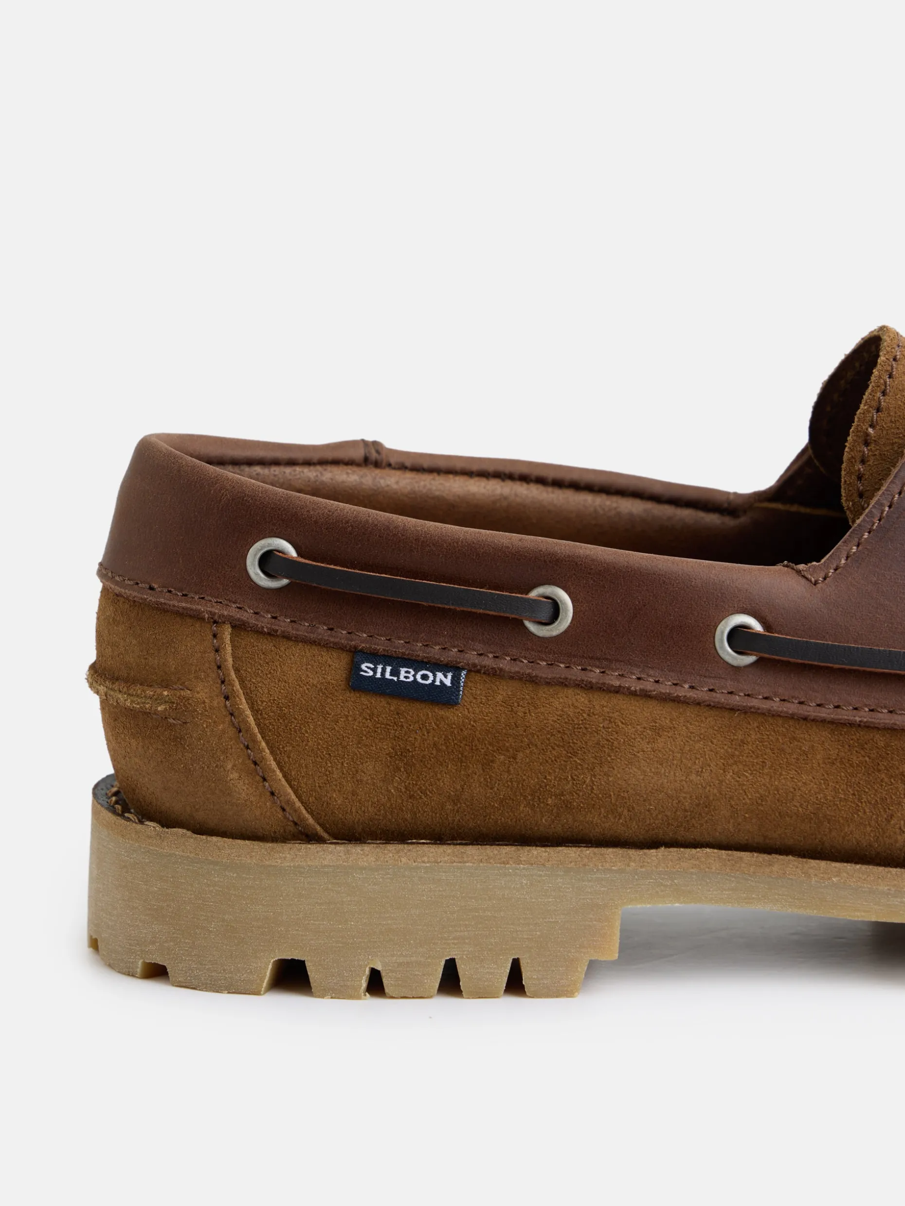 Zapato sport nautico combinado marron