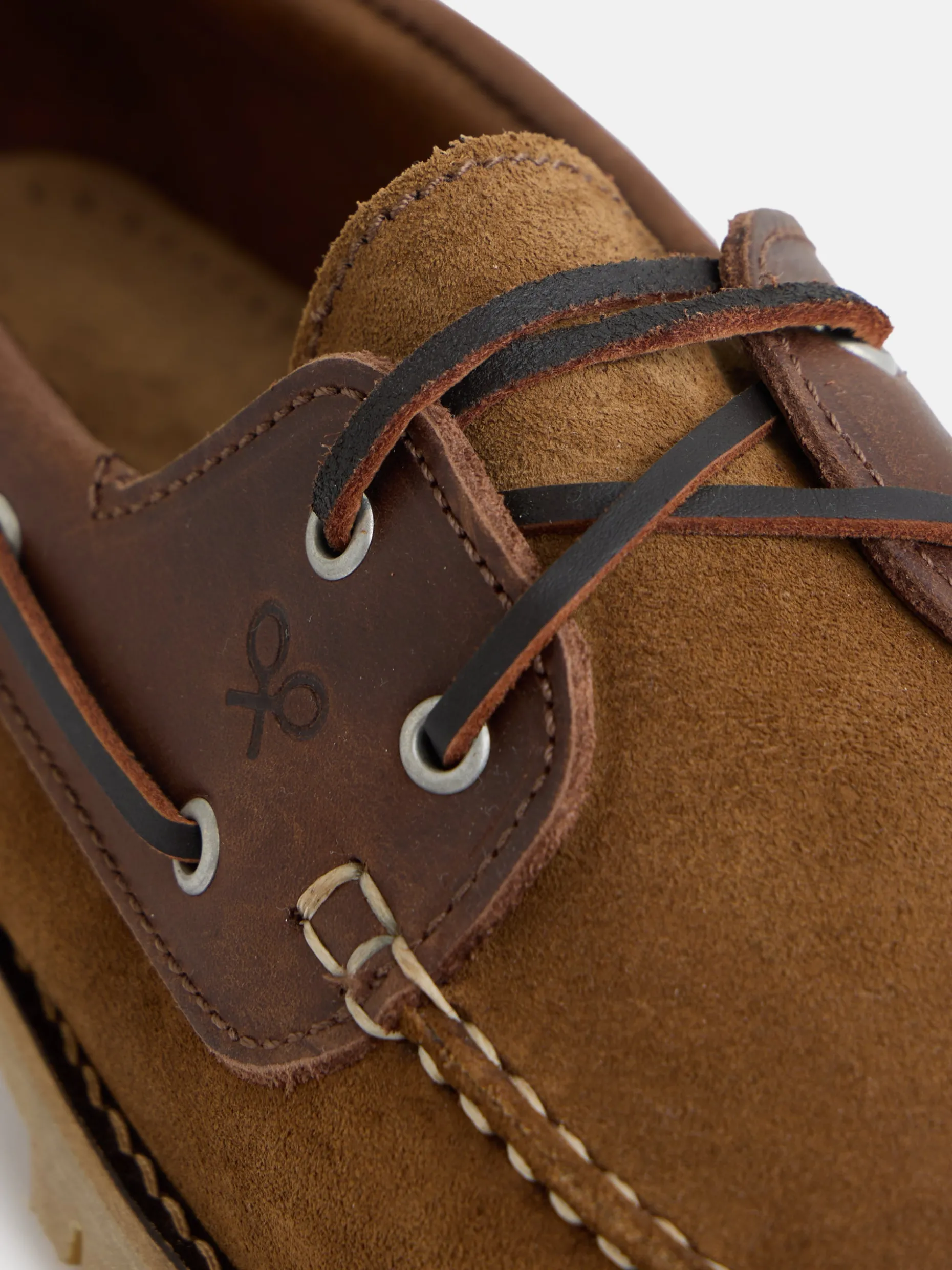 Zapato sport nautico combinado marron
