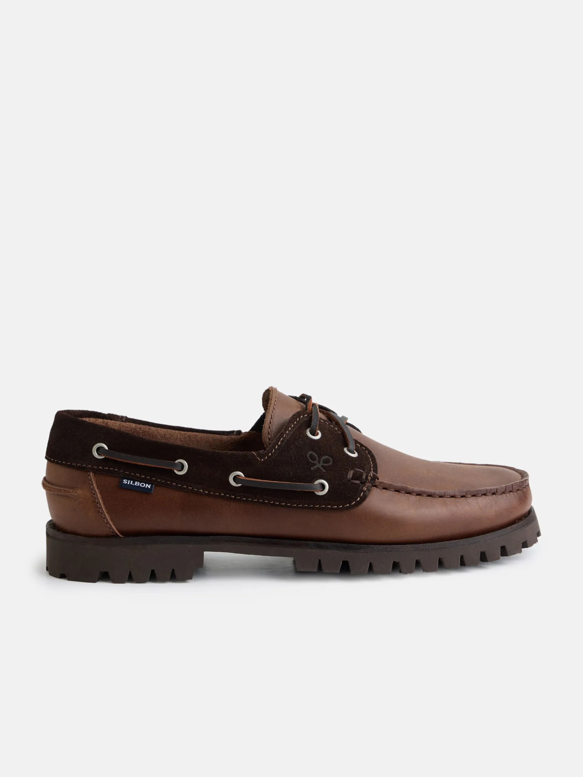 Zapato sport nautico combinado marron oscuro